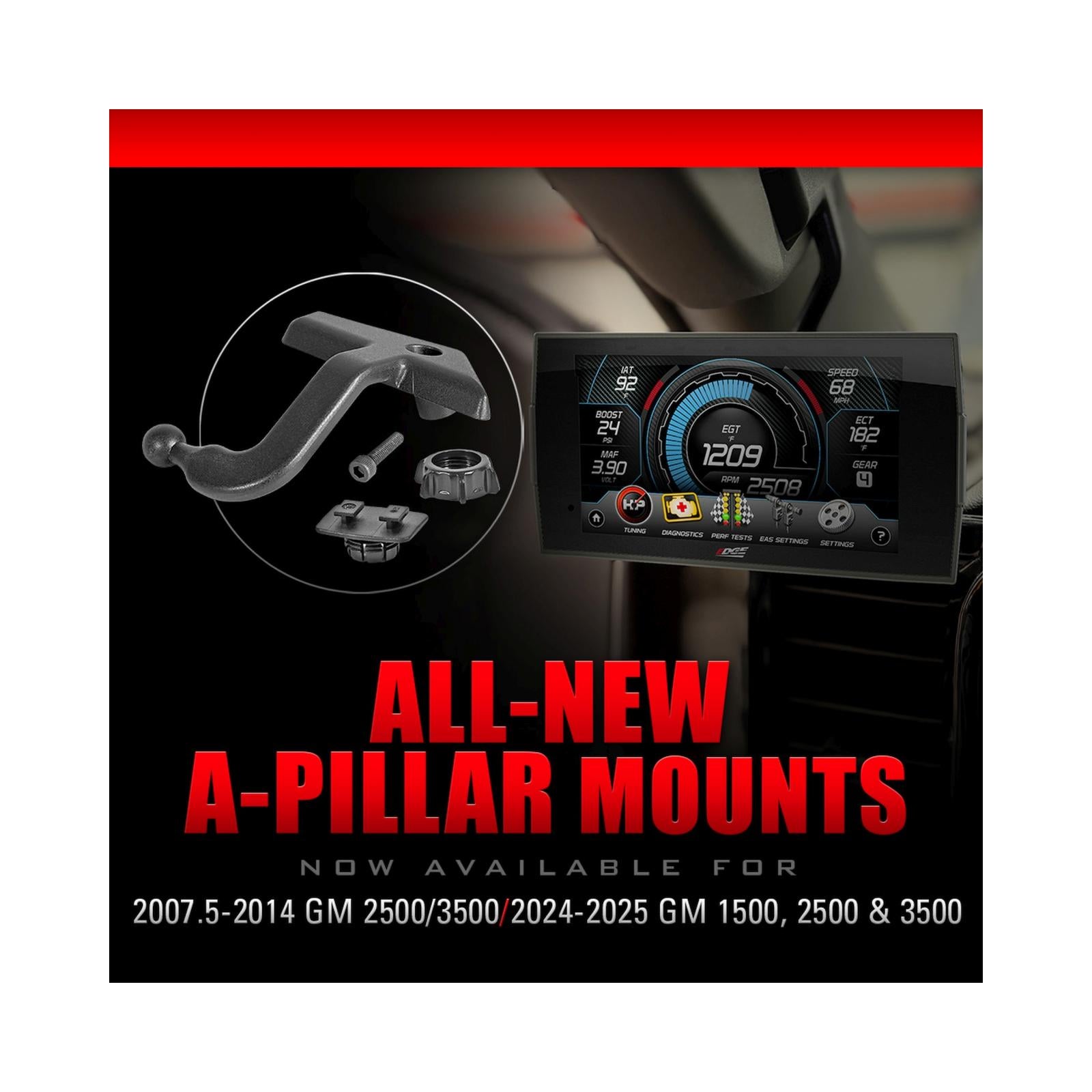 CTS3 Pillar Display Mount for 2007.5-2014 Silverado/Sierra 2500/3500 Edge Products-5