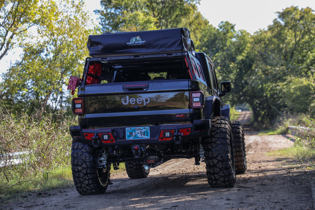 2020-2025 Jeep Gladiator Rear Bumper Full width No sensors Reverse Light Cutouts Bodyguard Bumpers-2