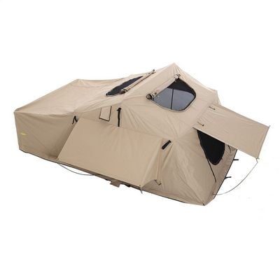 Overlander XL Roof Top Tent 122 Inch W x 76 Inch L x 51 Inch H Load Capacity 770 lbs Coyote Tan Smittybilt