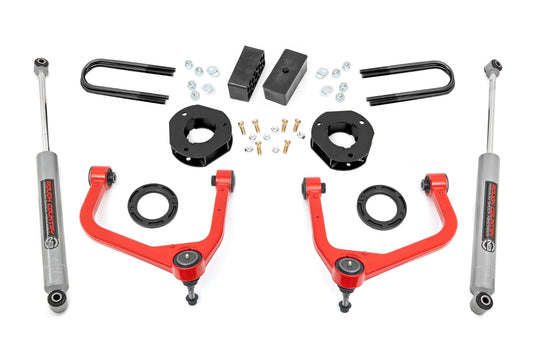 3.5 Inch Lift Kit Mono Leaf Rear Red GMC Sierra 1500 2WD/4WD (2019-2024) Rough Country