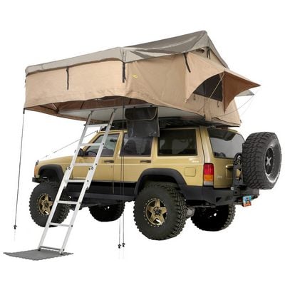 Overlander XL Roof Top Tent 122 Inch W x 76 Inch L x 51 Inch H Load Capacity 770 lbs Coyote Tan Smittybilt-1
