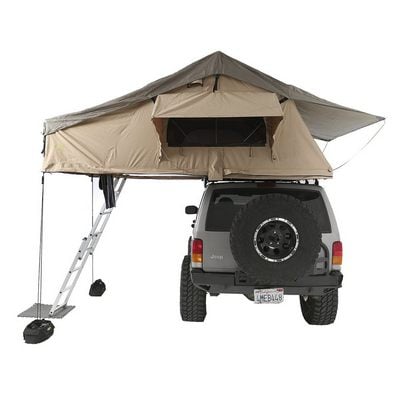 Overlander XL Roof Top Tent 122 Inch W x 76 Inch L x 51 Inch H Load Capacity 770 lbs Coyote Tan Smittybilt-2