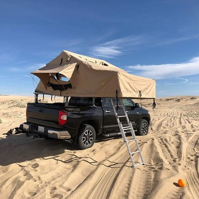 Overlander XL Roof Top Tent 122 Inch W x 76 Inch L x 51 Inch H Load Capacity 770 lbs Coyote Tan Smittybilt-9
