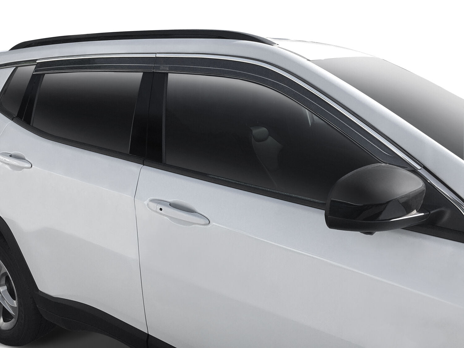 Low Profile Ventvisor Deflector Smoke with Chrome Trim Outside Mount 4 Piece For 2011-2020 Jeep Grand Cherokee Husky Liners