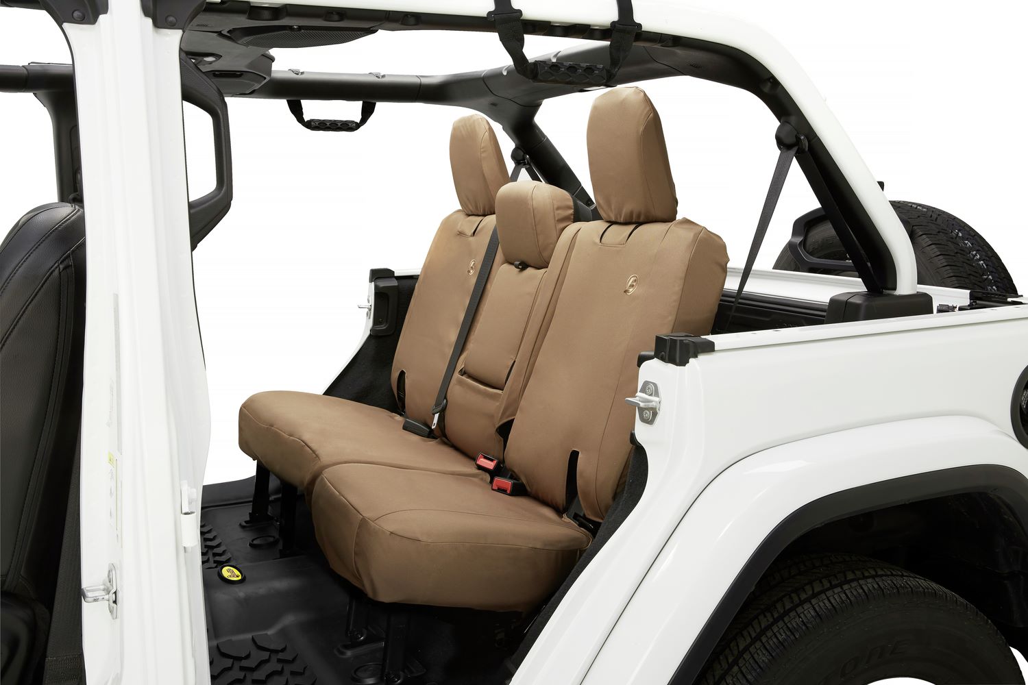 Bestop Jeep Seat Covers For Jeep 2018-2023 Wrangler JL 4 Door Rear With Fold Down Arm Rest Premium Vinyl Fabric Bestop