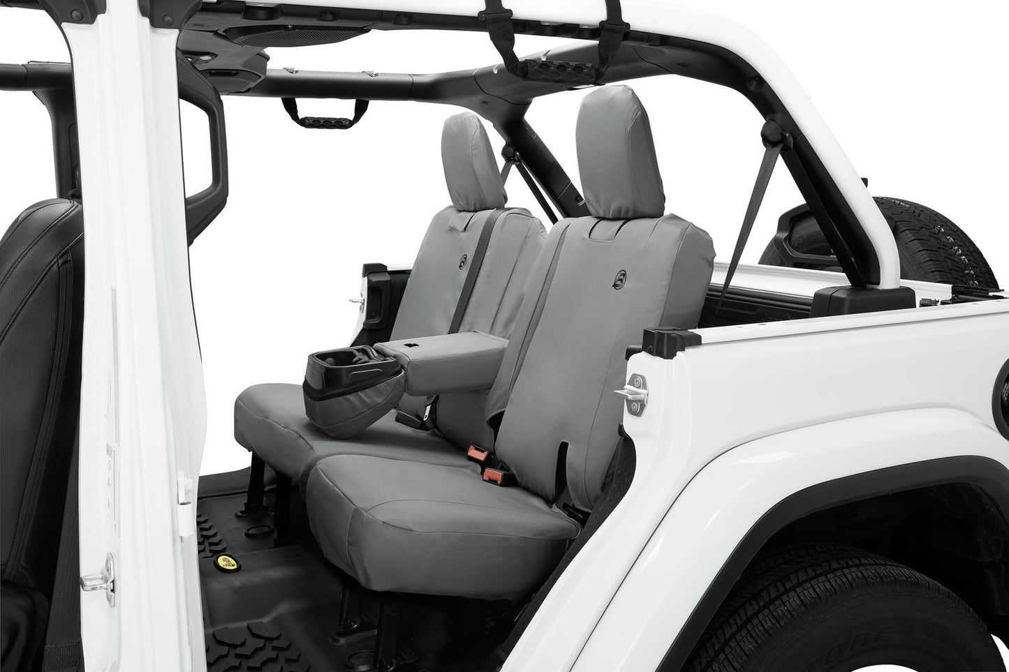 Bestop Jeep Seat Covers For Jeep 2018-2023 Wrangler JL 4 Door Rear With Fold Down Arm Rest Premium Vinyl Fabric Bestop