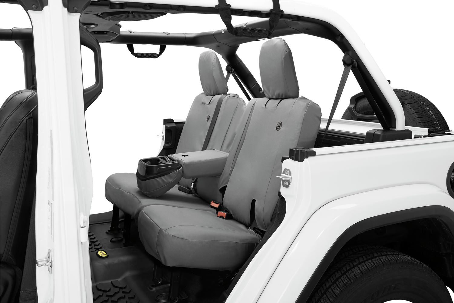 Jeep Seat Covers For Jeep 2018-2023 Wrangler JL 4 Door Rear With Fold Down Arm Rest Premium Vinyl Fabric Bestop-3