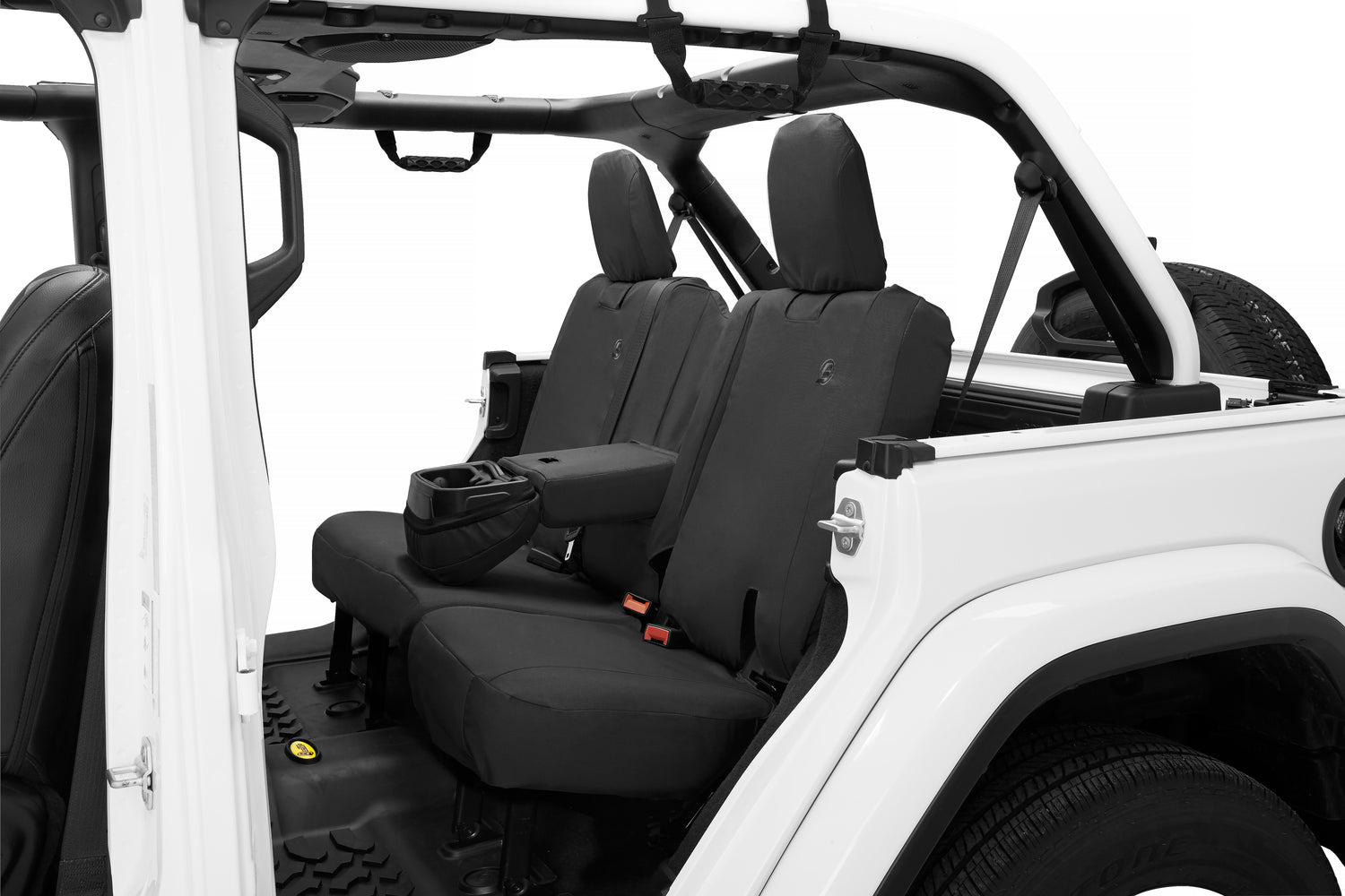 Jeep Seat Covers For Jeep 2018-2023 Wrangler JL 4 Door Rear With Fold Down Arm Rest Premium Vinyl Fabric Bestop-1