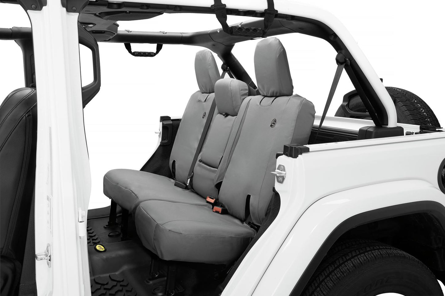Bestop Jeep Seat Covers For Jeep 2018-2023 Wrangler JL 4 Door Rear without Fold Down Arm Rest Premium Vinyl Fabric Bestop