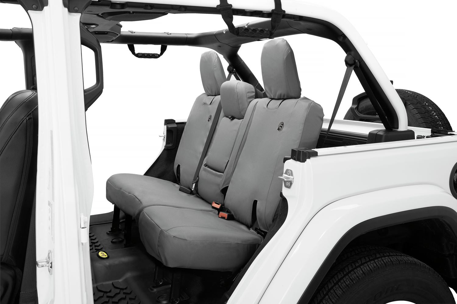 Bestop Jeep Seat Covers For Jeep 2018-2023 Wrangler JL 4 Door Rear without Fold Down Arm Rest Premium Vinyl Fabric Bestop