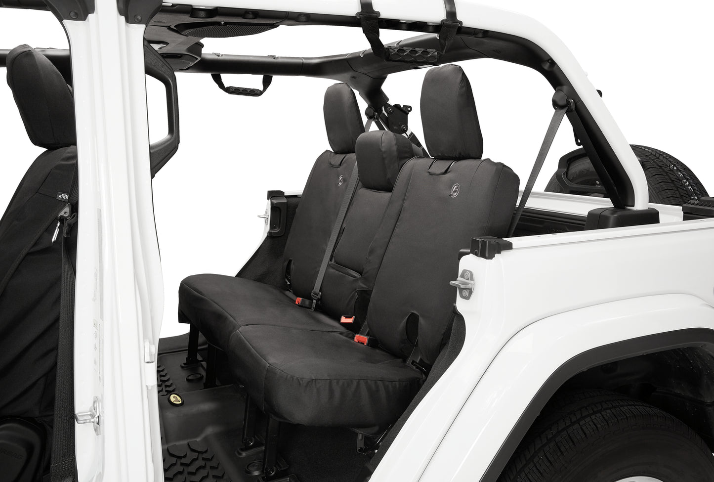 Bestop Jeep Seat Covers For Jeep 2018-2023 Wrangler JL 4 Door Rear without Fold Down Arm Rest Premium Vinyl Fabric Bestop