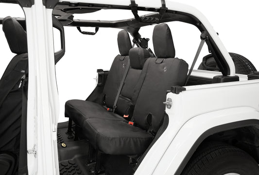 Bestop Jeep Seat Covers For Jeep 2018-2023 Wrangler JL 4 Door Rear without Fold Down Arm Rest Premium Vinyl Fabric Bestop