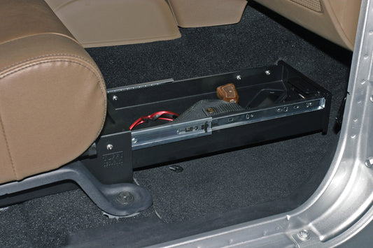 Front Passenger Side Underseat Drawer - 07-18 Wrangjer JK 4-Door 2-Door w/o Flip Seat Black Products Tuffy Security-1