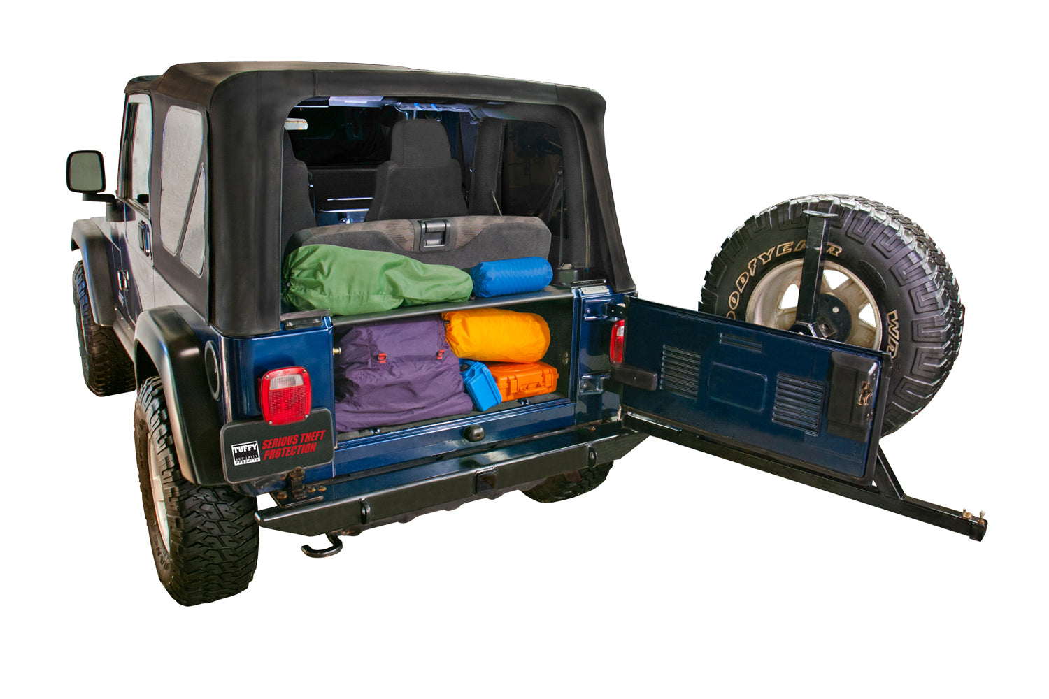 Standard Cargo Enclosure - 97-06 Wrangler TJ Black Products Tuffy Security-3