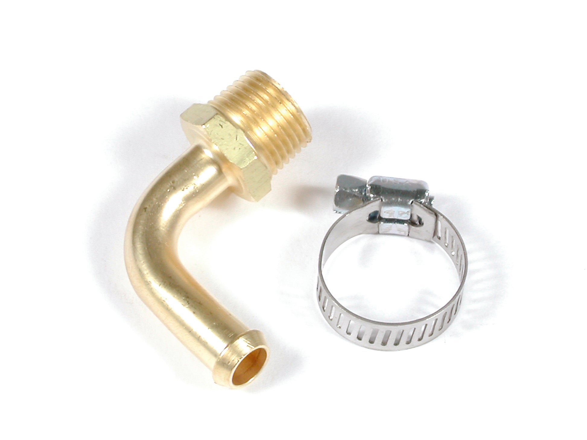 Fuel Line Fitting 3/8 Inch NPT to 3/8 Inch Hose Barb 90 Degree Adapts 3/8 Inch NPT port to 3/8 Inch Fuel Line Mr Gasket-1