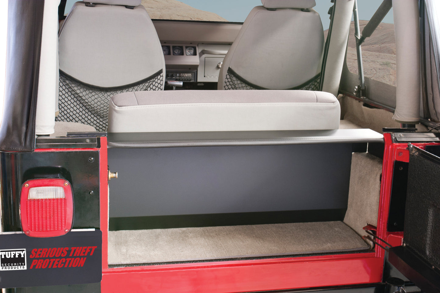Standard Cargo Enclosure - 87-95 Wrangler YJ Black Products Tuffy Security