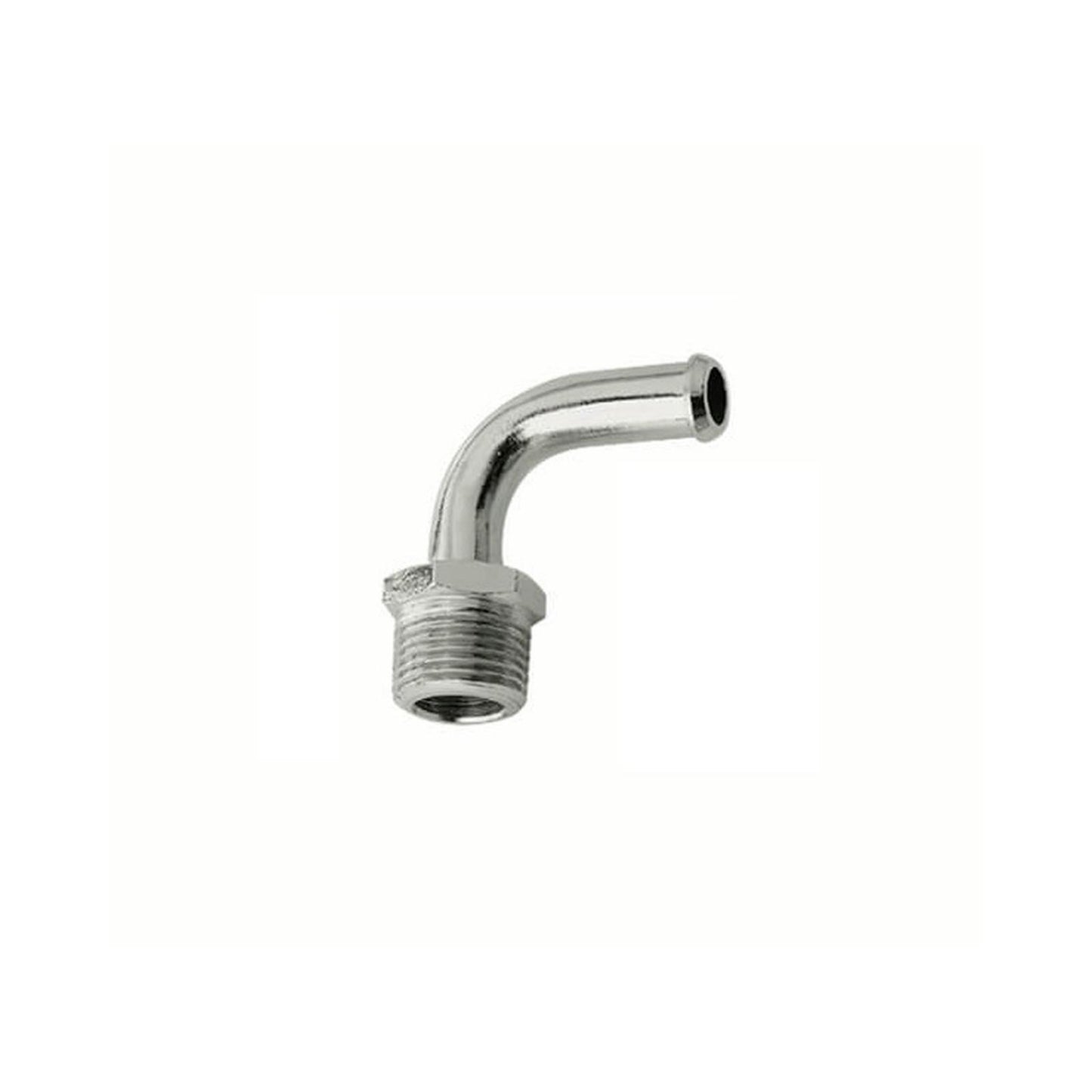 Fuel Line Fitting 3/8 Inch NPT to 3/8 Inch Hose Barb 90 Degree Adapts 3/8 Inch NPT port to 3/8 Inch Fuel Line Mr Gasket