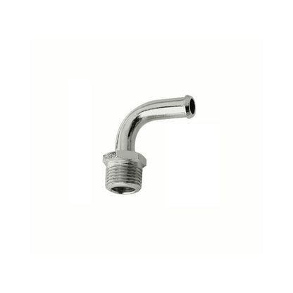 Fuel Line Fitting 3/8 Inch NPT to 3/8 Inch Hose Barb 90 Degree Adapts 3/8 Inch NPT port to 3/8 Inch Fuel Line Mr Gasket