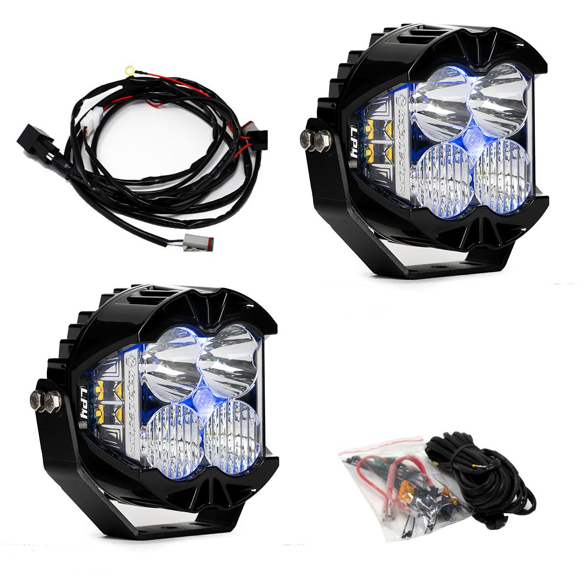 LP4 Pro LED Auxiliary Light Pod Pair Light Pattern Driving/Combo Color Clear Backlight Baja Designs-1