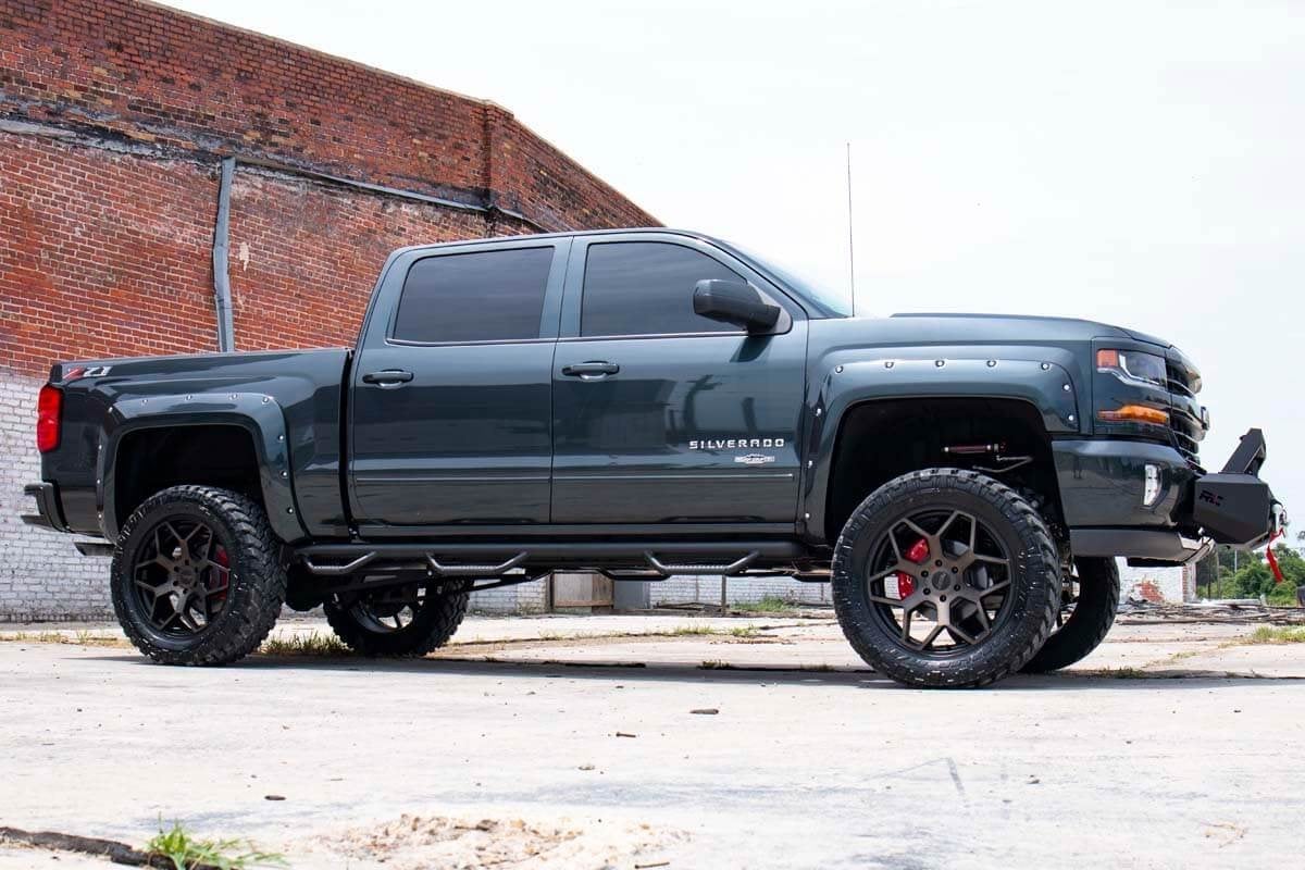 7 Inch Lift Kit Bracket Vertex/V2 Shks Silverado/Sierra 1500 (14-16) Rough Country-1