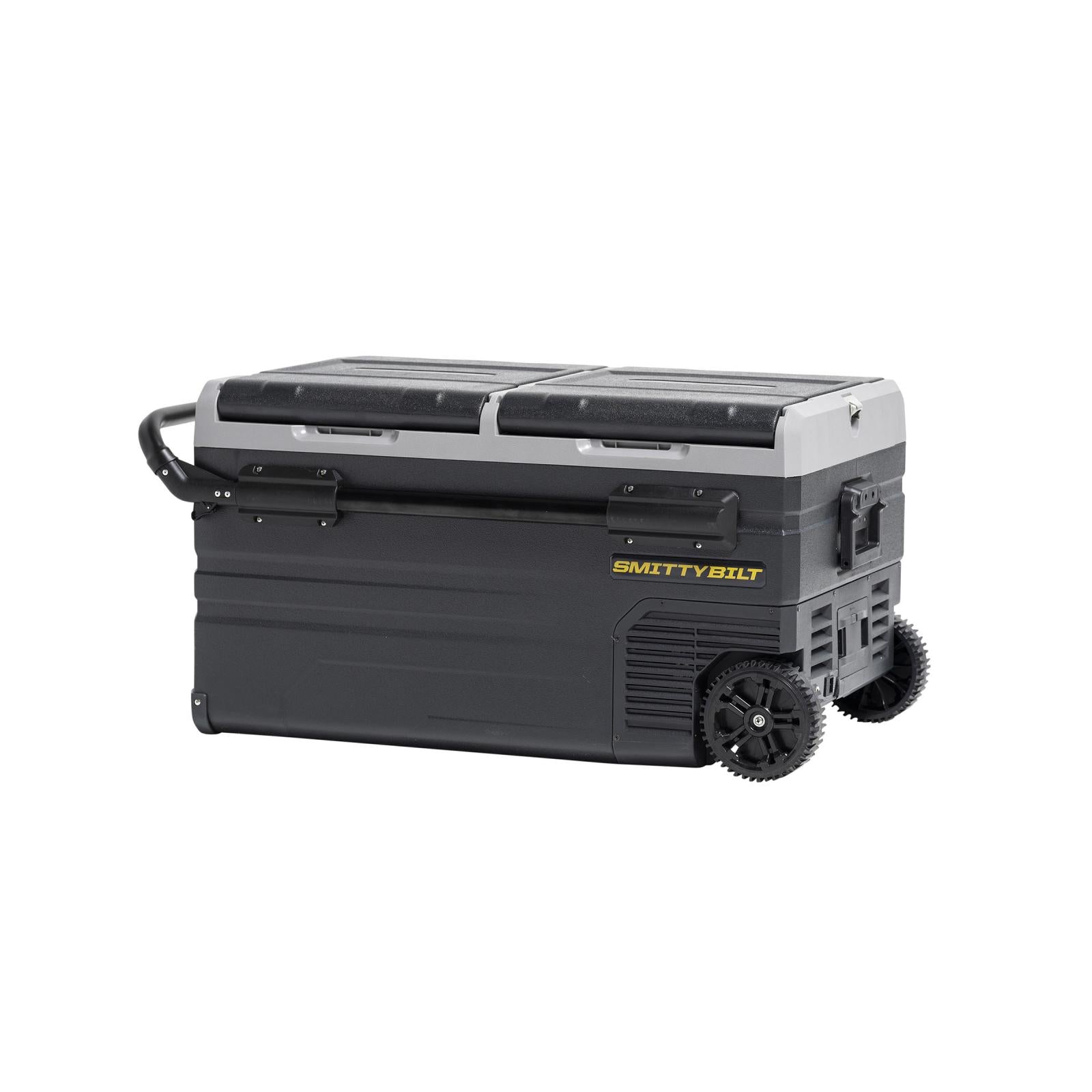 Basecamp 75L Fridge/Freezer Dual Zone Fridge Outside Dimensions 36.9 inch Long x 18.3 Inch Tall x 21.1 Inch Wide Smittybilt