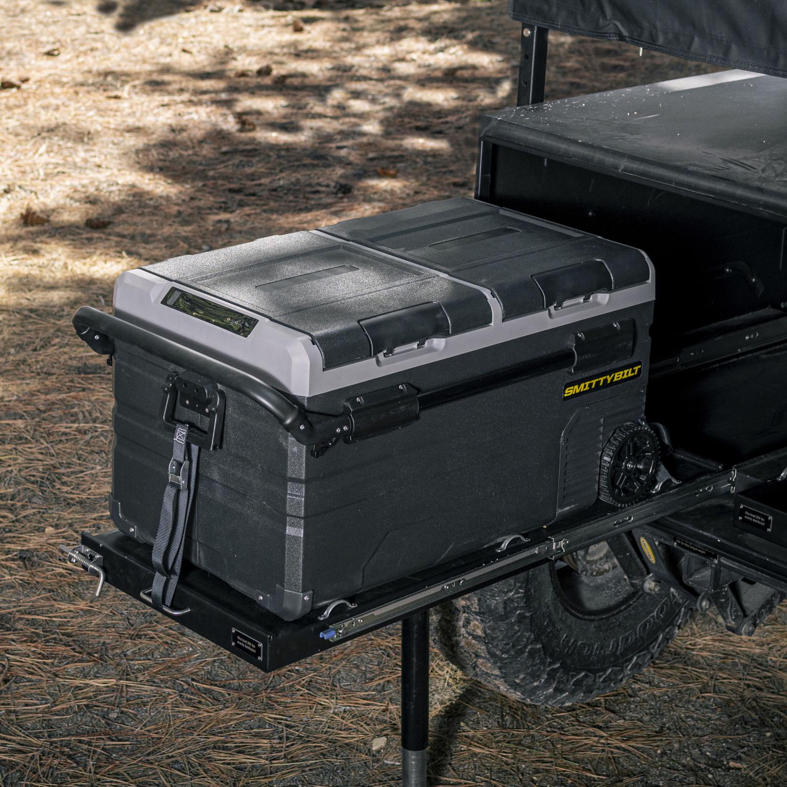 Basecamp 75L Fridge/Freezer Dual Zone Fridge Outside Dimensions 36.9 inch Long x 18.3 Inch Tall x 21.1 Inch Wide Smittybilt-9