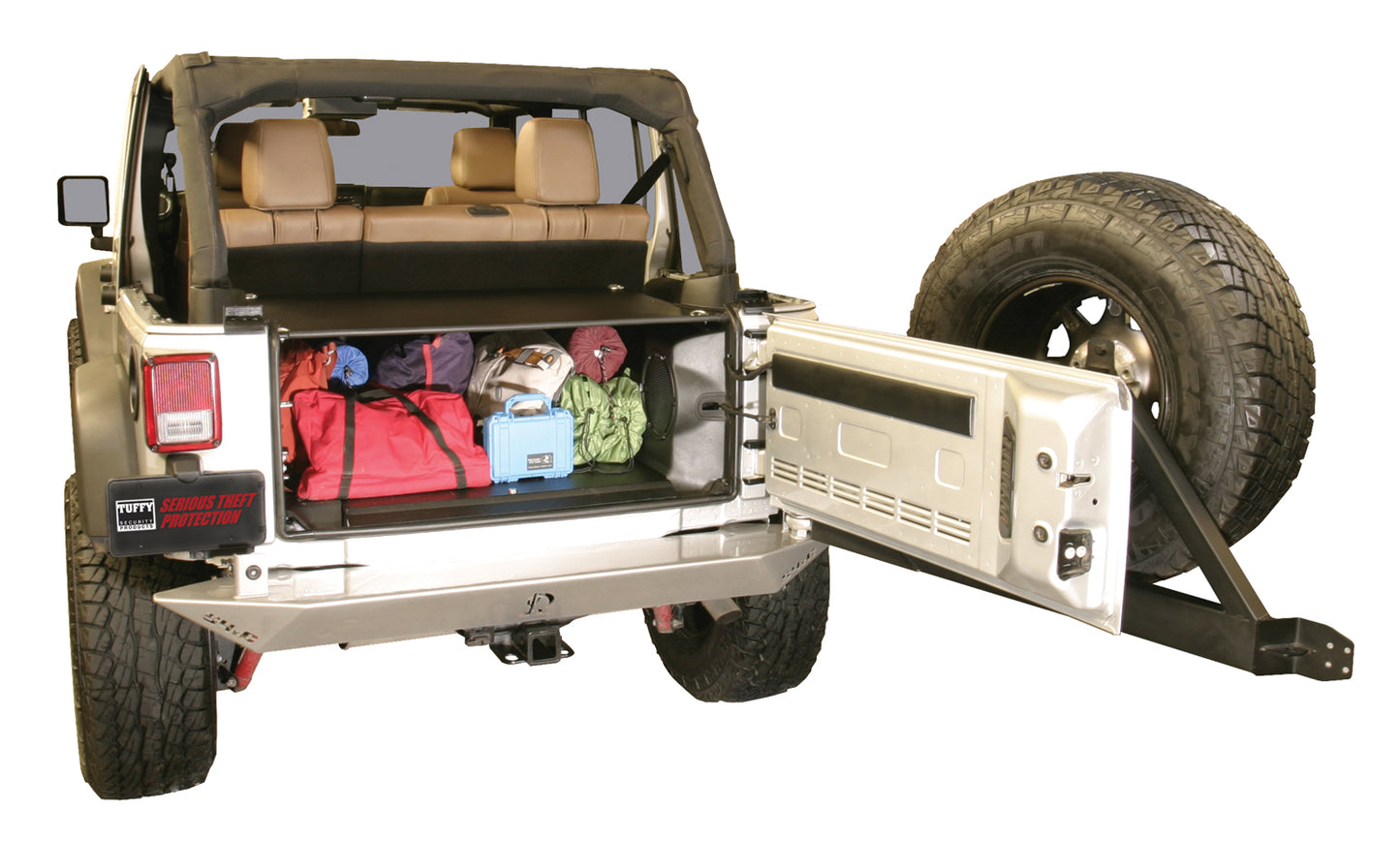 Premium Cargo Enclosure - 11-13 Wrangler JK {4-Door} 14-18 Wrangler JK {Rear Seats Must Be Removed on 2-Door Models} Black Products Tuffy Security-4