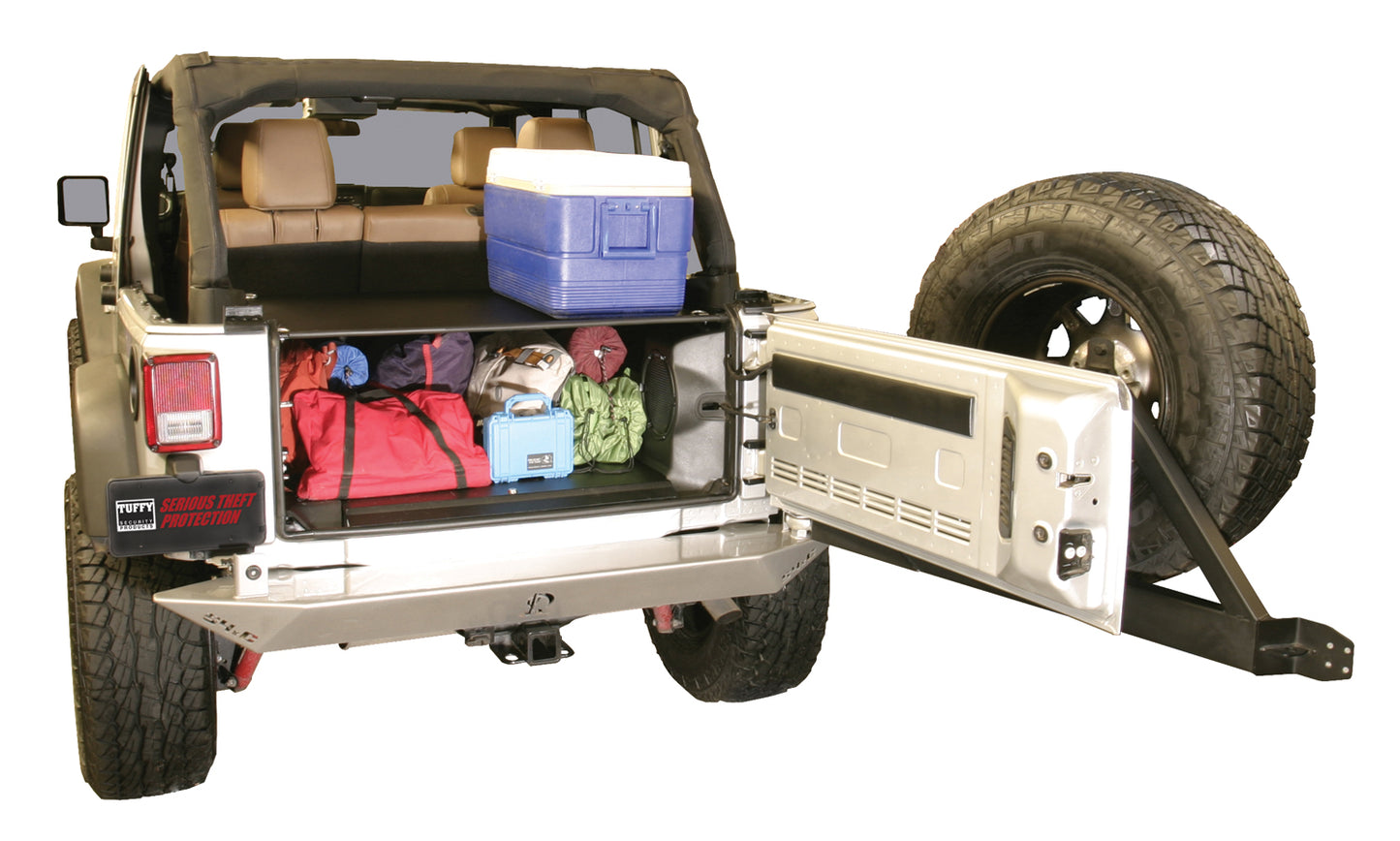 Premium Cargo Enclosure - 11-13 Wrangler JK {4-Door} 14-18 Wrangler JK {Rear Seats Must Be Removed on 2-Door Models} Black Products Tuffy Security-5
