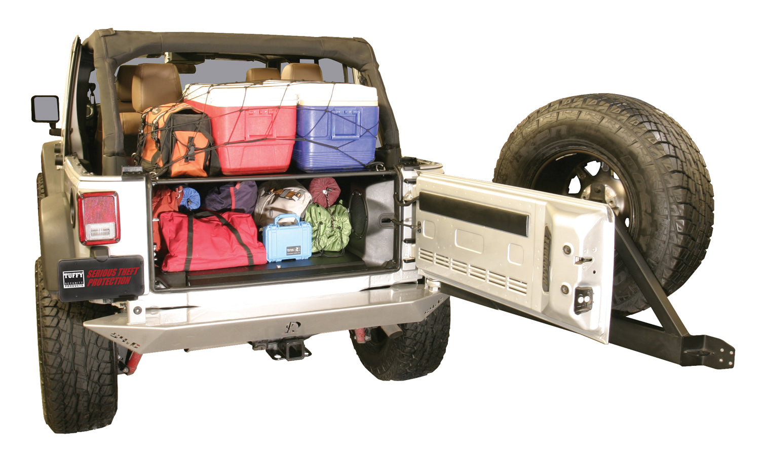 Premium Cargo Enclosure - 11-13 Wrangler JK {4-Door} 14-18 Wrangler JK {Rear Seats Must Be Removed on 2-Door Models} Black Products Tuffy Security-7