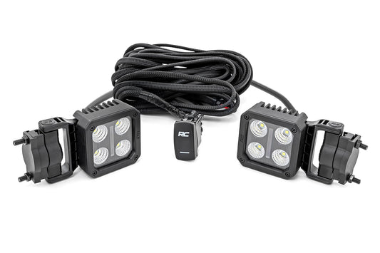 Black Series LED Light Pair | 2 Inch | Flood | Swivel Mount Rough Country