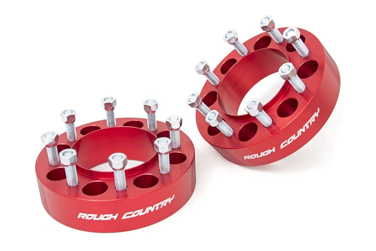 2 Inch Wheel Spacers | 8x170 | Red | Ford F-250/F-350 Super Duty 4WD (03-24) Rough Country