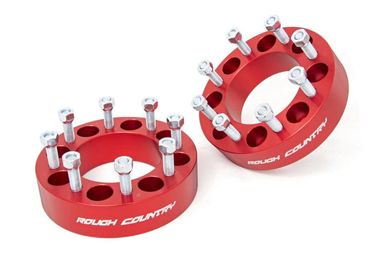 2 Inch Wheel Spacers | 8x6.5 | Red | Multiple Makes & Models (Chevy/GMC/Ram) Rough Country