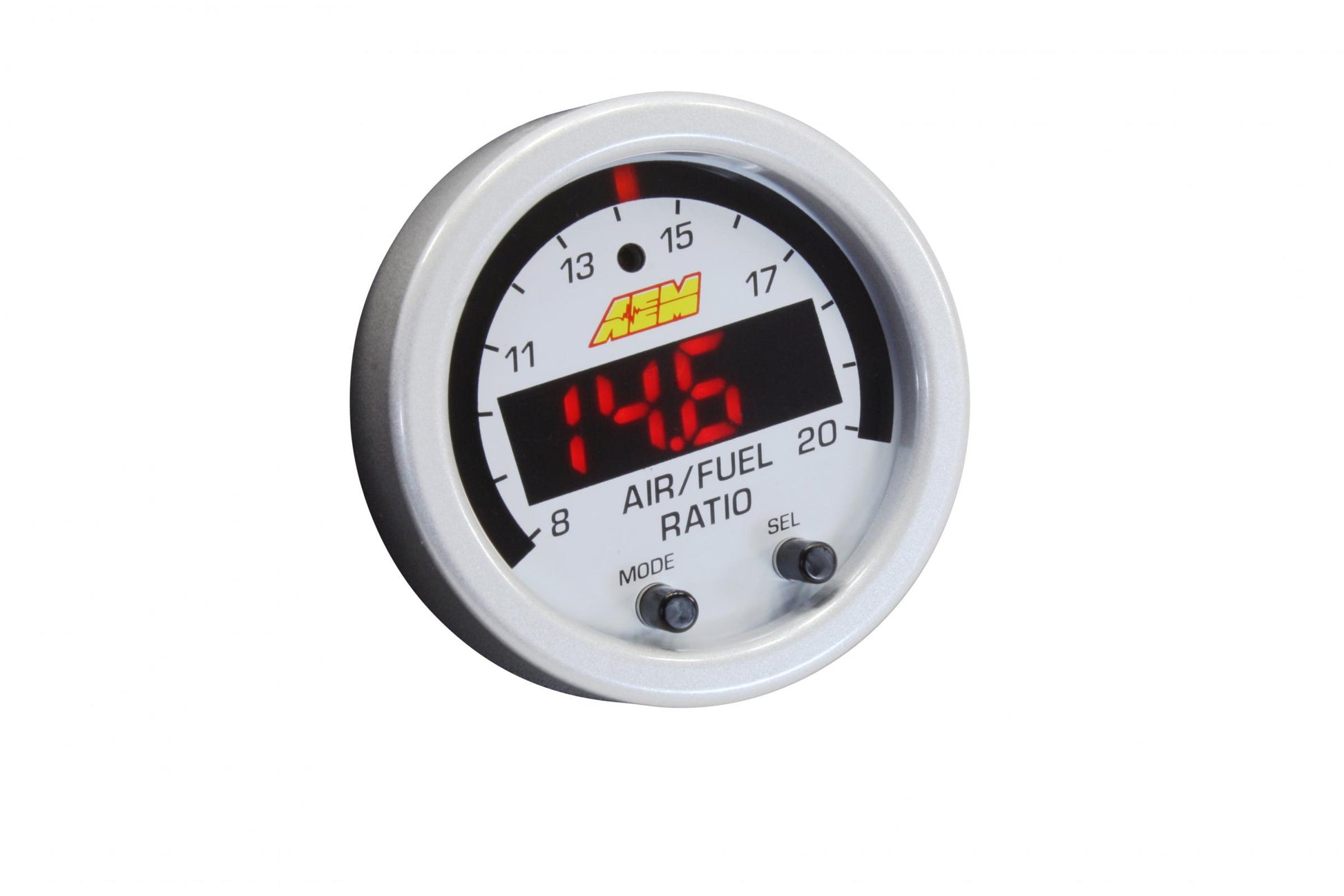 X-Series Wideband UEGO AFR Gauge Accessory Kit Silver Bezel and White AFR/Lambda Faceplate AEM Electronics