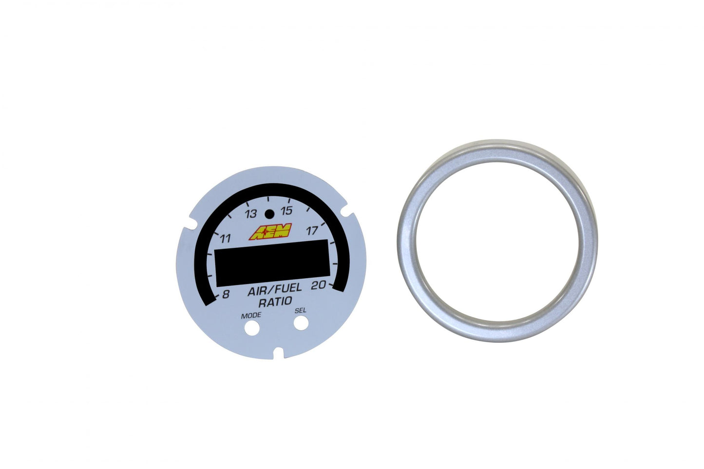 X-Series Wideband UEGO AFR Gauge Accessory Kit Silver Bezel and White AFR/Lambda Faceplate AEM Electronics-2