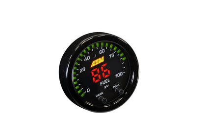 X-Series Fluid Pressure Gauge Kit 0-100psi/0-7bar Black Bezel and Black Oil Faceplate AEM Electronics-1