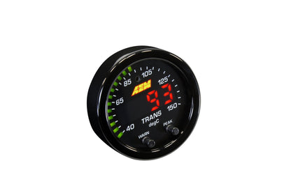 X-Series Temperature Gauge Kit 100-300F/40-150C Black Bezel and Black Water Faceplate AEM Electronics