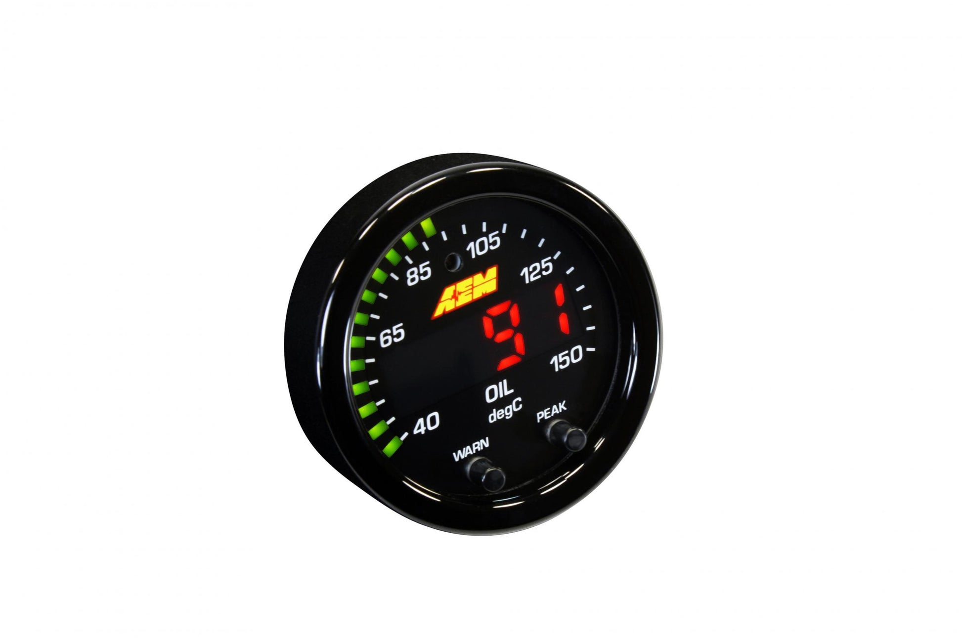 X-Series Temperature Gauge Kit 100-300F/40-150C Black Bezel and Black Water Faceplate AEM Electronics-1