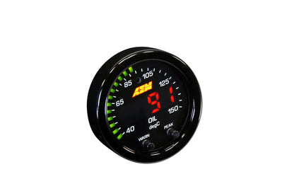 X-Series Temperature Gauge Kit 100-300F/40-150C Black Bezel and Black Water Faceplate AEM Electronics-1