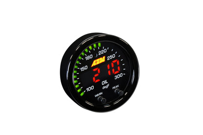 X-Series Temperature Gauge Kit 100-300F/40-150C Black Bezel and Black Water Faceplate AEM Electronics-3