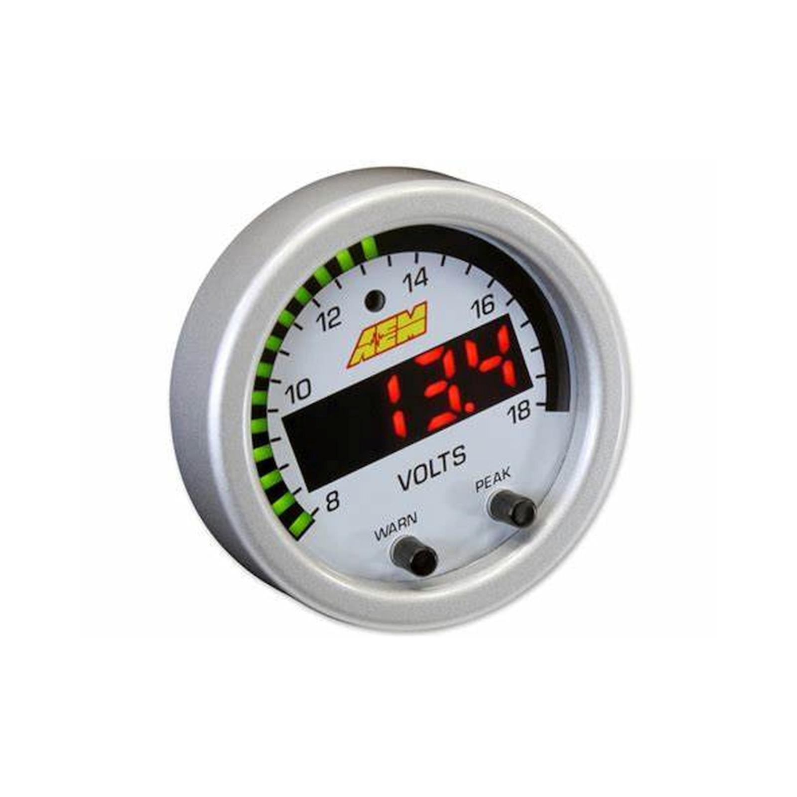 X-Series Volt Gauge Accessory Kit Silver Bezel and White Faceplate AEM Electronics