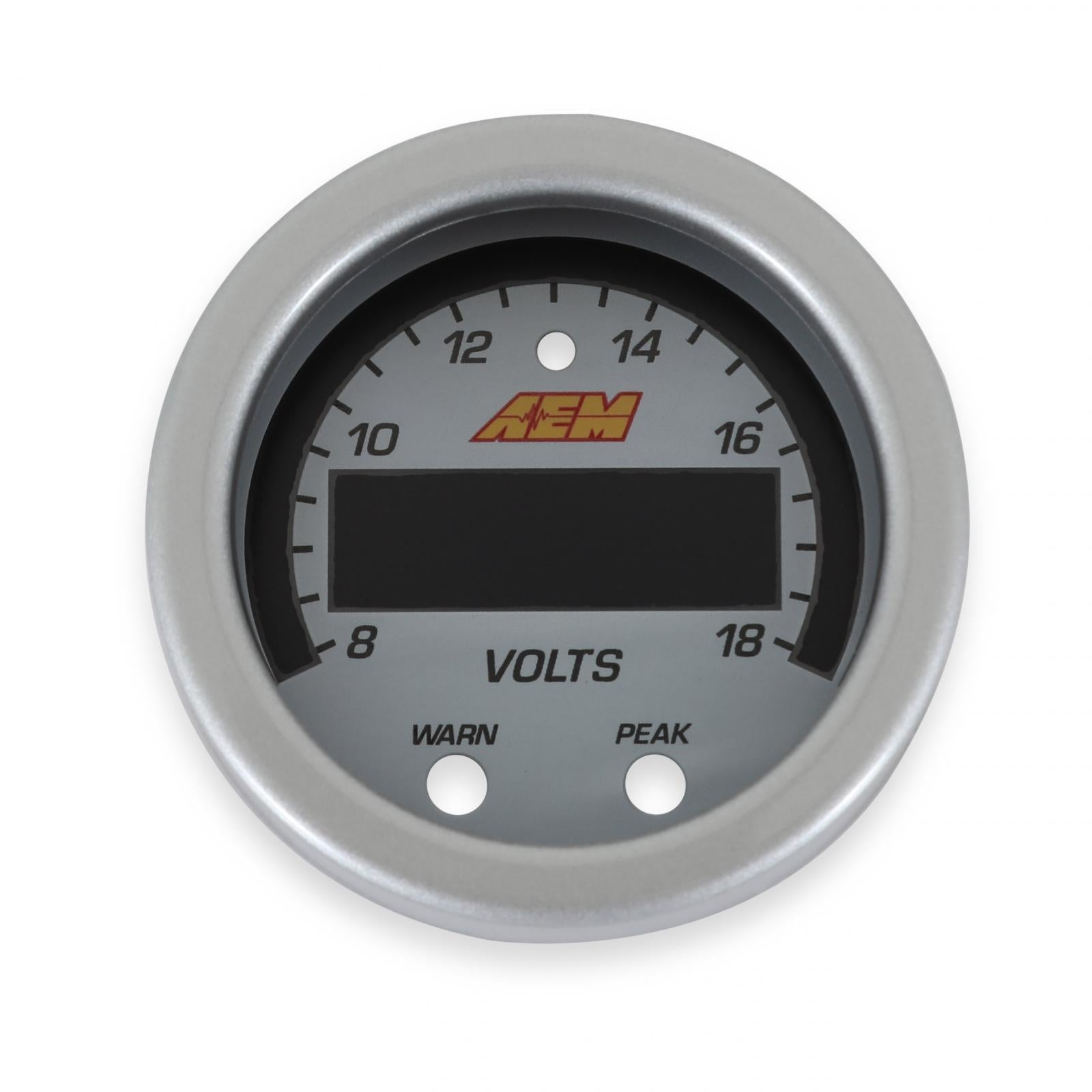 X-Series Volt Gauge Accessory Kit Silver Bezel and White Faceplate AEM Electronics-2