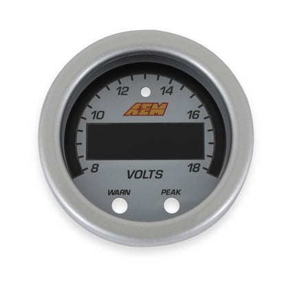 X-Series Volt Gauge Accessory Kit Silver Bezel and White Faceplate AEM Electronics-2