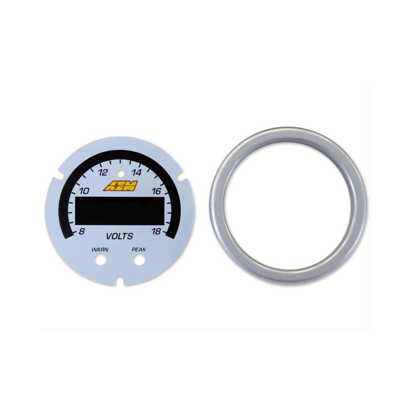 X-Series Volt Gauge Accessory Kit Silver Bezel and White Faceplate AEM Electronics-3
