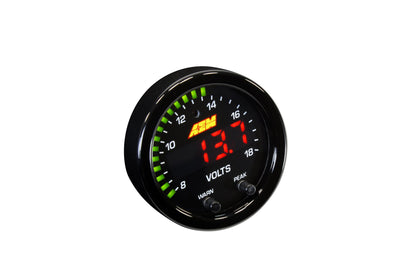 X-Series Voltage Gauge Kit 8-18 Volts / Black Bezel and Volts Faceplate AEM Electronics-4
