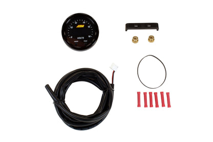 X-Series Voltage Gauge Kit 8-18 Volts / Black Bezel and Volts Faceplate AEM Electronics-5