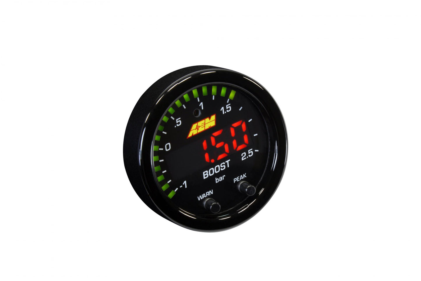X-Series Boost Gauge 0-35psi/2.5bar Black Bezel and Black Faceplate AEM Electronics-1