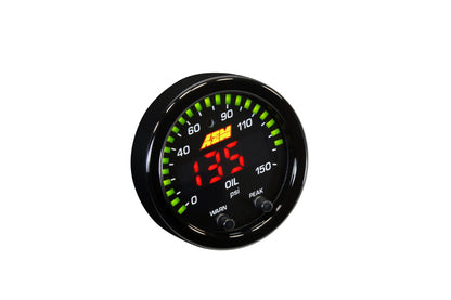 X-Series Fluid Pressure Gauge Kit 0-150psi/0-10bar Black Bezel and Black Faceplate AEM Electronics