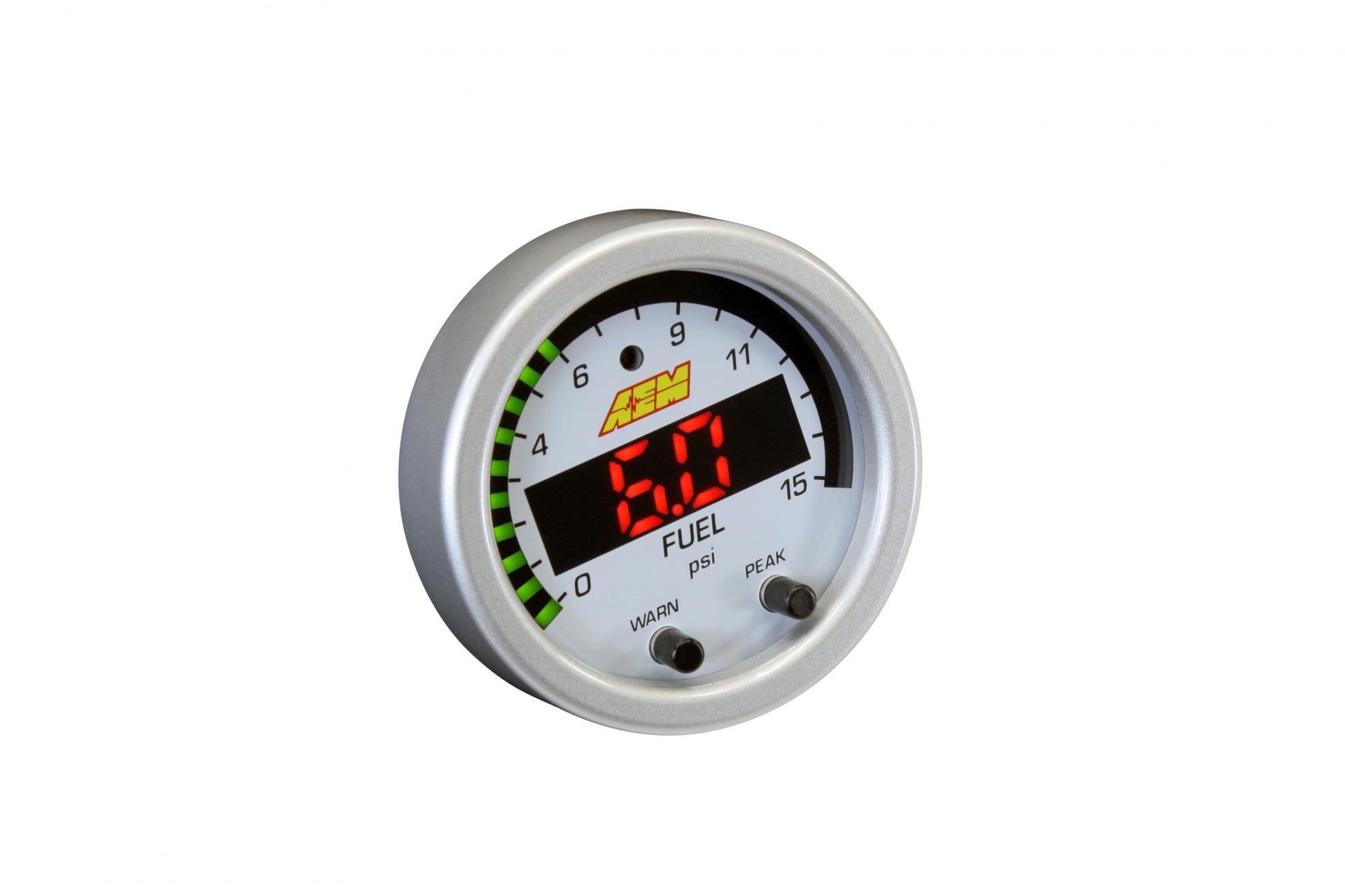 X-Series Pressure Gauge Kit 0-15 PSI Black Bezel and Black Boost/Fuel Faceplate AEM Electronics-4