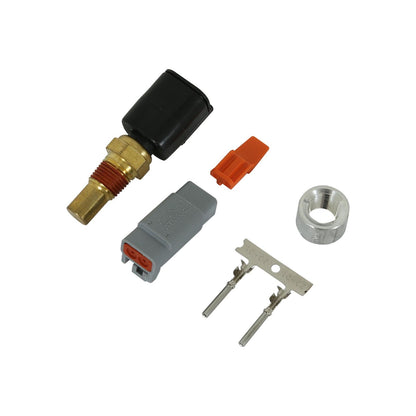 Fluid Temp Sensor Kit -20C to 150C / -4F to 302F 1/8 Inch NPT Aluminum Bung, Connector, and Pins AEM Electronics