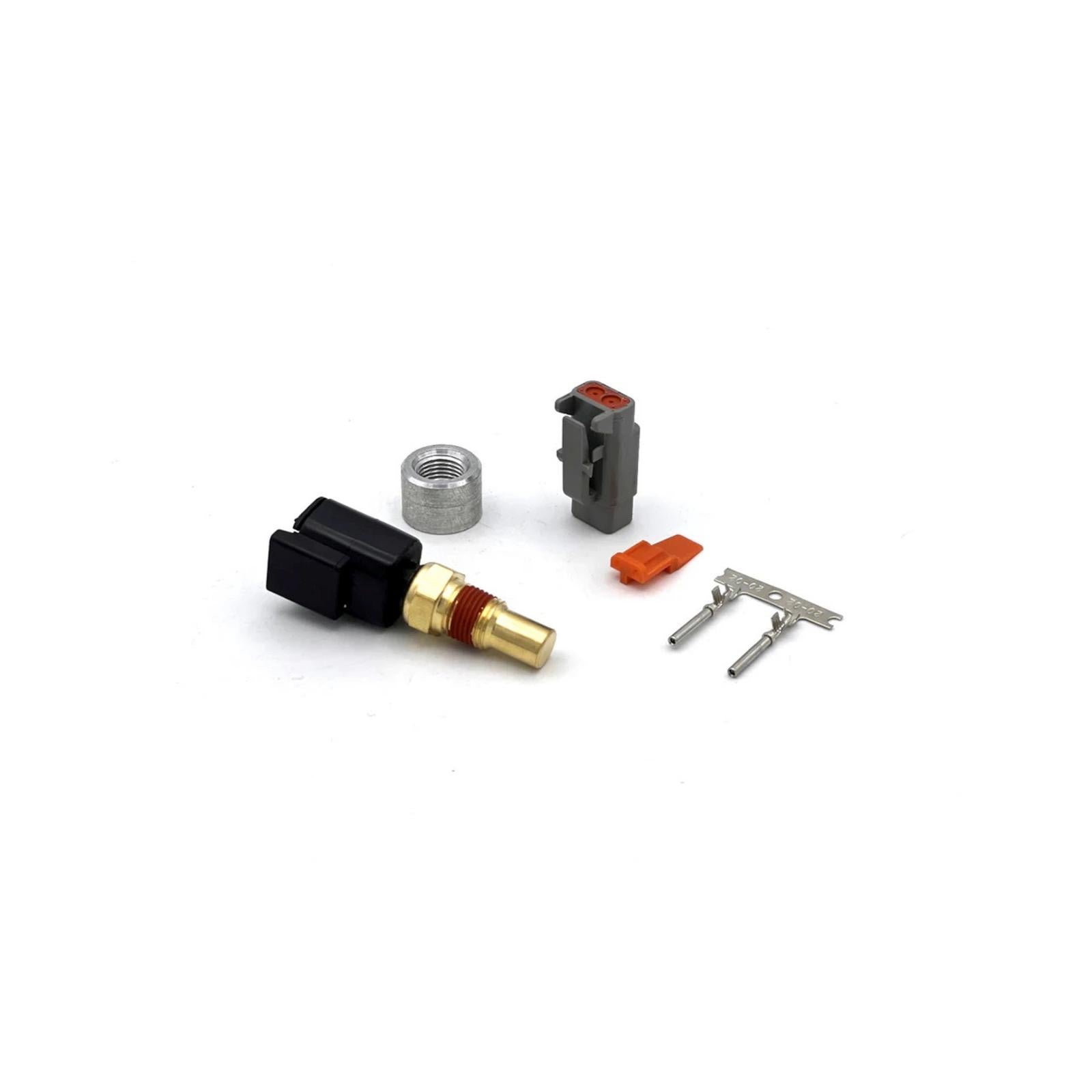 Fluid Temp Sensor Kit -20C to 150C / -4F to 302F 1/8 Inch NPT Aluminum Bung, Connector, and Pins AEM Electronics-5